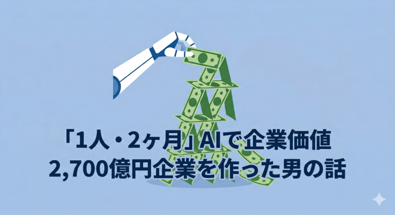 「1人・2ヶ月」AIで企業価値 2,700億円企業を作った男の話