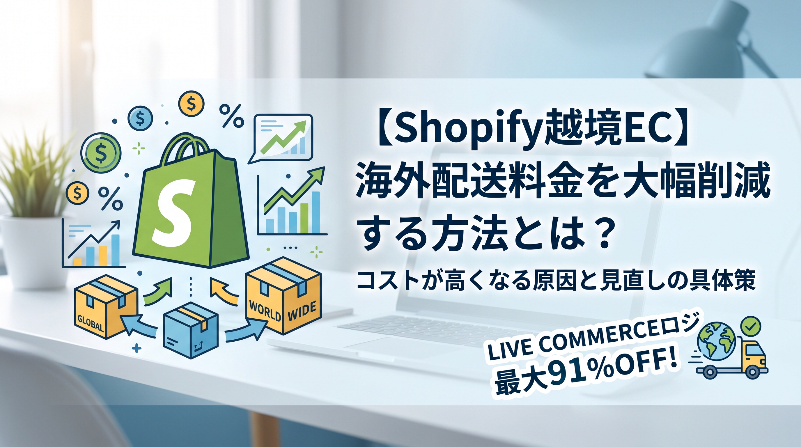 【Shopify越境EC】海外配送料金を大幅削減する方法とは？コストが高くなる原因と見直しの具体策